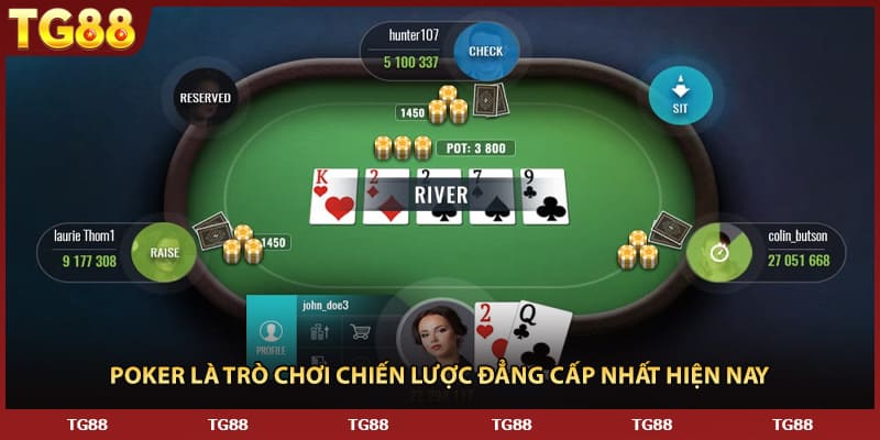Poker là trò chơi chiến lược đẳng cấp nhất hiện nay