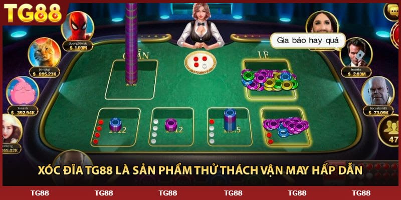 Xóc đĩa TG88 là sản phẩm thử thách vận may hấp dẫn 